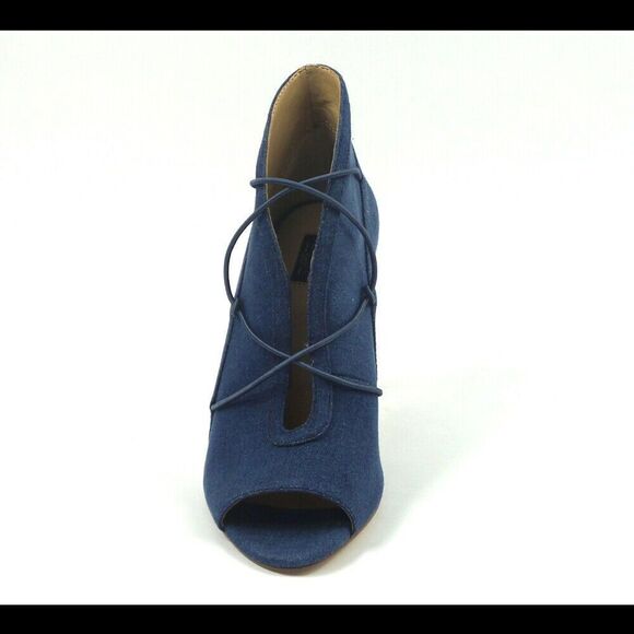 G.I.L.I. Peep Toe Bungee Front Booties Kaarina Medium Denim - Medium - Picture 4 of 7